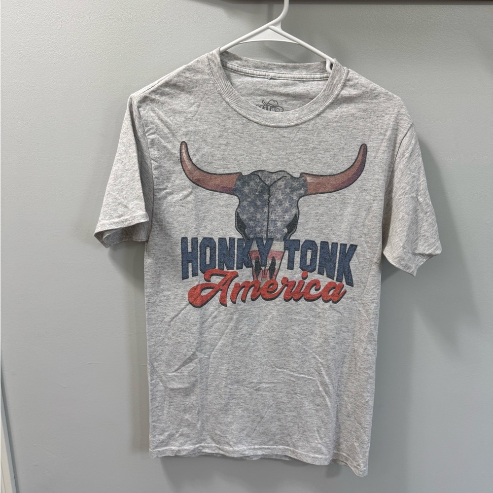 Gray Honky Tonk America Short Sleeve Tee
